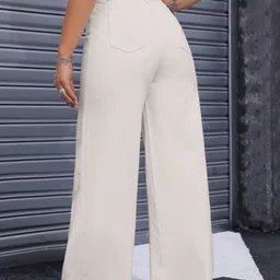 pinklit lifestyle Women Regular High Rise Beige Jeans image 2