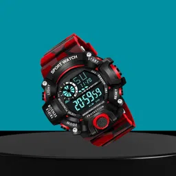 skiviei 6 Months Warranty Wrist Watch Sport Watch with Red Strap & Water Resist G-90 Digital Watch - For Boys & Girls F-TM568_FLTC-TM532 image 3