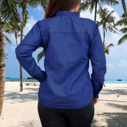 houseofcommon Women Regular Fit Solid Button Down Collar Casual Shirt image 3