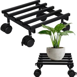deco point DECO POINT- Square Movable Planter Stand for Indoor & Outdoor (Black, Pack of 2) Plant Container Set image 4