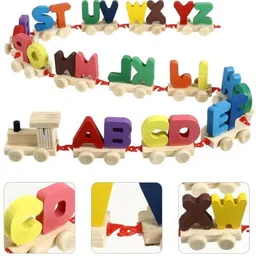 kidzoie Wooden Alphabet Train Toy Set A-Z Educational Montessori Toy for Kids image 2