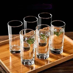 hoolie (Pack of 6) Stylish & Crystal Square Highball Glasses for Water, Juice & Cocktails_1410 Glass Set Water/Juice Glass-picture-12