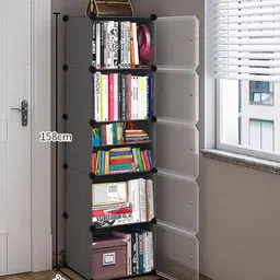 lacossi Plastic Metal 12 Shelf Book Organizer Metal Open Book Shelf image 2