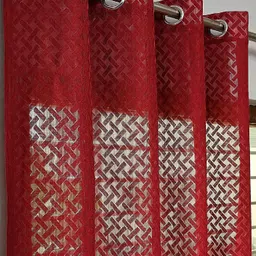 fabrilia 152 cm (5 ft) Window Net Semi Transparent Curtain (Pack Of 2) image 3