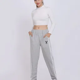 zazbi Women Solid Grey Track Pants-picture-10