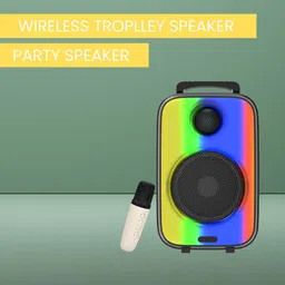 SYARA Raibow (BLUETOOTH TROLLEY SPEAKER) Dynamic Thunder Sound With Karaoke MicU347 35 W Bluetooth Party Speaker image 1