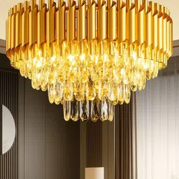 shinefly Modern Crystal Chandelier 500mm Gold Chandelier Ceiling Lamp-picture-15
