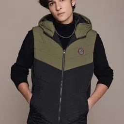 roadster Men Solid Padded Jacket image 3