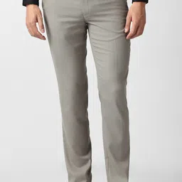 van heusen Men Slim Fit Grey Polyester Trousers-picture-38