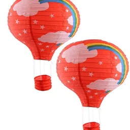 poptheparty Air Balloon Paper Lantern Paper Lamps Party Paper Lanterns Ball Lamps Decor Red Paper Hanging Lantern image 1