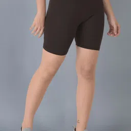 dollar missy Pack of 2 Solid Women Beige, Black Cycling Shorts image 4