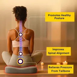 myergonomy Memory Foam Cushion Pack of 1 Solid Posture Support Seat Cushion image 4