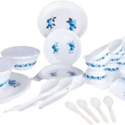 blackmoon Pack of 36 Plastic Modern Floral Printed Dinner Set Dinner Set-picture-11