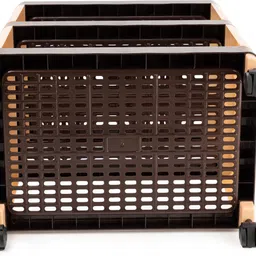 flexcube 2 Tier Multipurpose Rolling Utility Cart Rack Stand for Home , office Plastic Kitchen Trolley image 4