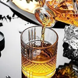 cqz (Pack of 6) Crystal Whiskey Glasses Set,New Glass Set Water/Juice Glass image 2