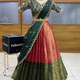 fabcartz Solid Semi Stitched Lehenga Choli-picture-19