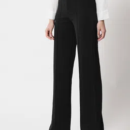 kotty Women Regular Fit Black Viscose Rayon Trousers image 2