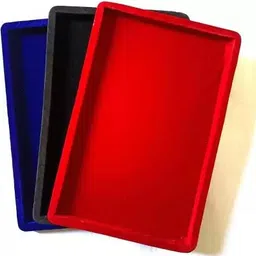 3 Pcs 12x8" inch Display Jewellery Velvet Tray 1 Red & 1 Black and 1 Blue Jewellery Vanity Box-image-48
