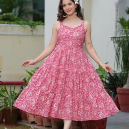 jollity Women Fit and Flare Pink Midi/Calf Length Dress-picture-14
