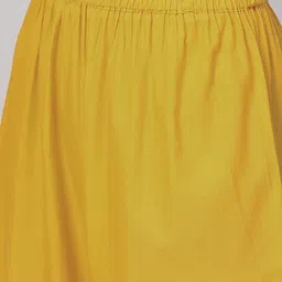 go gazab Women Regular Fit Yellow Viscose Rayon Trousers image 3