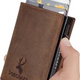 doecraft Men Casual, Formal Brown, Black Genuine Leather, Aluminium RFID Wallet image 3