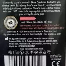 skore STRAWBERRY FLAVOUR CONDOM 10 N Condom image 3