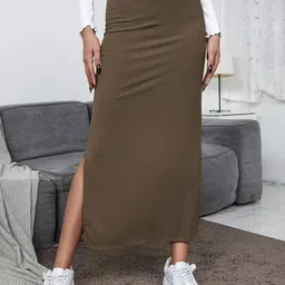 cuisinex Women Solid Regular Brown Skirt-picture-10