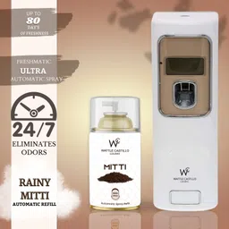 wattle castillo Automatic Air Freshener Dispenser & Rainy Mitti Refill-265ml(Dispenser+Refill) Automatic Spray, Diffuser Set image 2