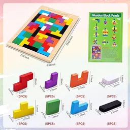 sr enterprise Wooden Tangram Puzzle Blocks image 2