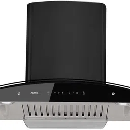 Grand Kitchen Chimney 90 cm 1200 m3/hr Auto-Clean curved glass Kitchen Hood Auto Clean Wall Mounted Black 1200 CMH Chimney-image-86