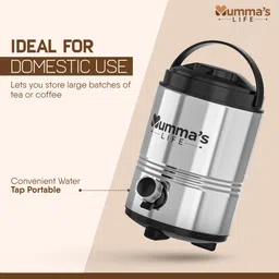 mumma's life Water Jug Hot & Cold Upto 10 Hours Insulated (Stainless Steel, 10Litre) Bottom Loading Water Dispenser image 3