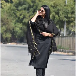 noorfashion Straight Stylish Fit Kurta Dupatta and Pant Set For Women&GIrls Solid Kurta, Trouser/Pant & Dupatta Set image 1