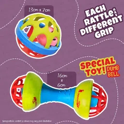 vedant enterprise Baby Rattle Set – Soft Dumbbell & Ring Toy for Newborns Rattle-picture-35