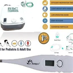 rsc healthcare Rsc-102 Piston Compressor Nebulizer For Healty LifeStyle ( colds, asthma and respiratory diseases) ( Made In India ) WITH Free Dr. Morepen Thermometer Nebulizer image 2