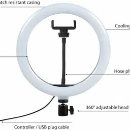 Casa Tech Lightweight Big LED Ring Light with 3 Coloring Brightness Level for Video Shooting | Photo-Shoot | You-Tube | Blog & Many More Compatible All Mobiles & Camera Ring Flash image 4