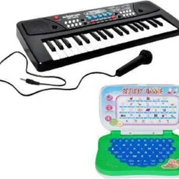 kidscorner Combo Combo 37 Key Piano Keyboard Toy with Learning English Mini Screen Laptop-picture-12