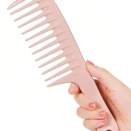 wecharmerz Wide Tooth Hair Comb Hair Styling Comb Shampoo Comb for Women and Girls Pink image 3