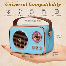 Vedaantron Wireless FM Speaker with Bluetooth, USB Slot & Clear 8W Sound Output 8 W Bluetooth Speaker image 3