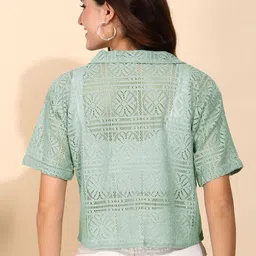 funday fashion Women Regular Fit Self Design Casual Shirt image 2