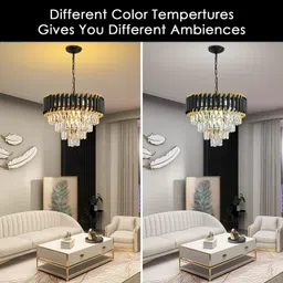 msm crystal Black gold polish metal 500m chandelier hanging ceiling pendant jhoomer Chandelier Ceiling Lamp image 4