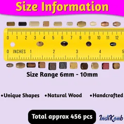 indikonb Wooden Beads for Craft & DIY Jewellery (Multicolor, Fancy Shapes) image 2