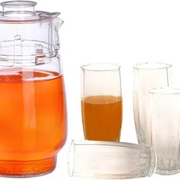 Somil Versatile Transparent Jug & 6 Glass Set for Beverage Service - E3 Jug Glass Set image 1