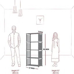 imperial fur 5 Layer Portable Book Shelf Rack | Space-Saving Book Stand for Home & Office Metal Open Book Shelf image 5