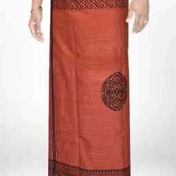 TUNI MANI Elegant Decorative Border & Double Top Design Single Printed Men Dhoti-picture-17