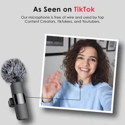 GADGETSWEAR Dual Wireless Fury Microphone , Noise Cancellation , For Podcast , Vlogging Camera Microphone image 5