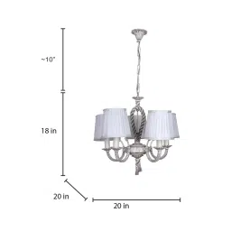 fos lighting Lecce White Metal Shaded Chandelier image 2