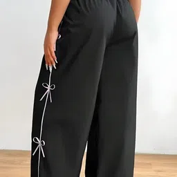 hiba Women Regular Fit Black Polyester Trousers image 2