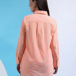 freehand by the indian garage co. Women NA Fit Striped Spread Collar Casual Shirt image 3