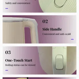 care 4 2.3 Liter Stainless Steel Electric Kettle with Thermostat Double Layer Beverage Maker image 5