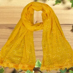 xpant Chiffon Embellished Yellow Women Dupatta image 2